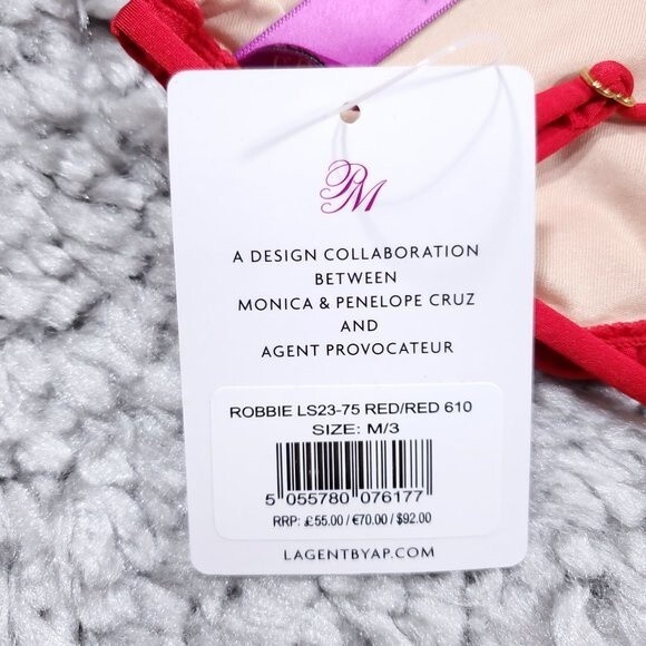 L’Agent by Agent Provocateur Robbie Red String Bikini Top Size Medium NWT - Picture 6 of 8